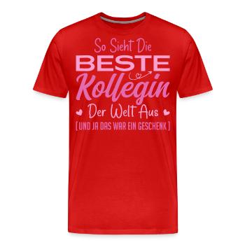 Arbeitskollegin Geschenkidee Beste Kollegin - Männer Premium Bio T-Shirt - Rot - Vorne - Damien (186cm)