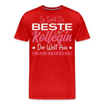 Arbeitskollegin Geschenkidee Beste Kollegin - Männer Premium Bio T-Shirt - Rot - Vorne - Damien (186cm)