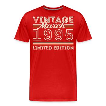 Mars 1995 Cru 1995 Cadeau d’anniversaire Mars - T-shirt bio Premium Homme - rouge - Devant - Damien (186cm)