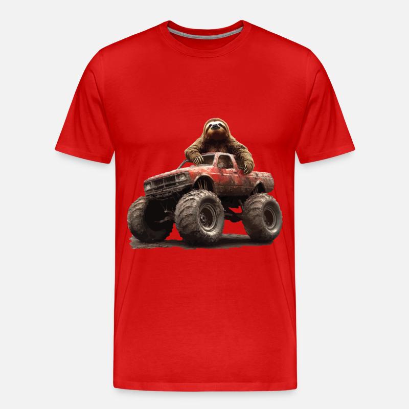 Faultier - Männer Premium Bio T-Shirt - Rot