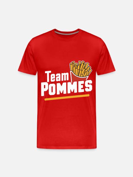 Frites, frites, restauration rapide - T-shirt bio Premium Homme - rouge