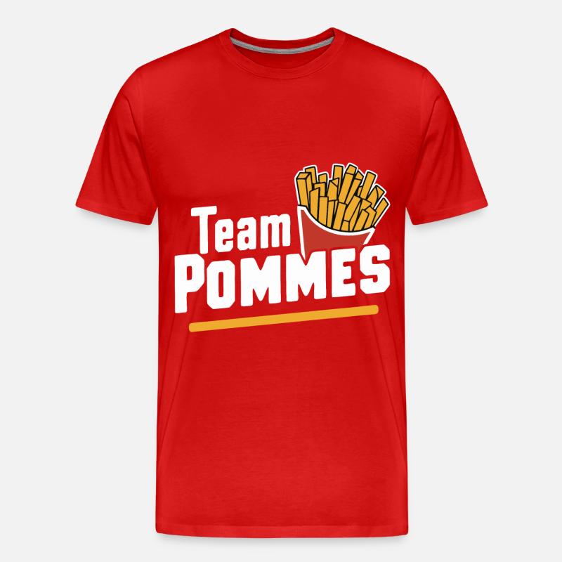 Frites, frites, restauration rapide - T-shirt bio Premium Homme - rouge