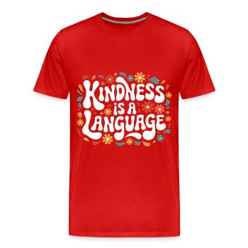 Altruisme Don désintéressé Donner d’école - T-shirt bio Premium Homme - rouge - Devant - Damien (186cm)
