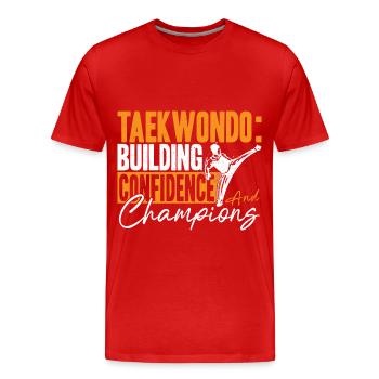 Martial Arts Karate Tae Kwon Do Taekwondo Parent - Men's Premium Organic T-Shirt - red - Front - Damien (186cm)