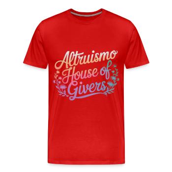 Altruisme Don désintéressé Donner d’école - T-shirt bio Premium Homme - rouge - Devant - Damien (186cm)