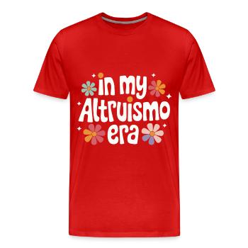 Altruisme Don désintéressé Donner d’école - T-shirt bio Premium Homme - rouge - Devant - Damien (186cm)