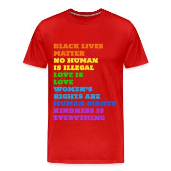 Droits de l'Homme! Aucun être humain n'est illégal! - T-shirt bio Premium Homme - rouge - Devant - Damien (186cm)