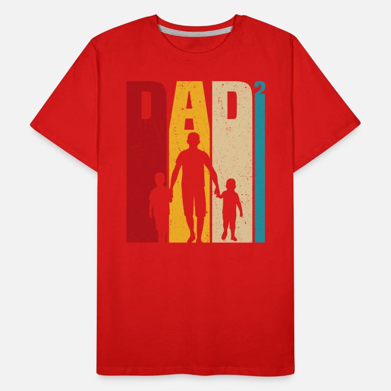 Vater mit zwei Söhnen Papa und Sohn Geschenk Männer Premium Bio T-Shirt