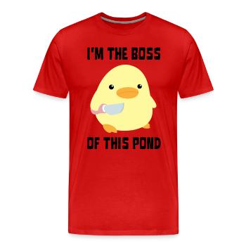 I’m The Boss - Canard au couteau Ente mit Messer - T-shirt bio Premium Homme - rouge - Devant - Damien (186cm)