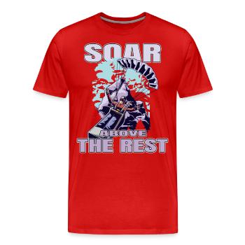 Soar Above the Rest – Paragliding Design - Men's Premium Organic T-Shirt - red - Front - Damien (186cm)