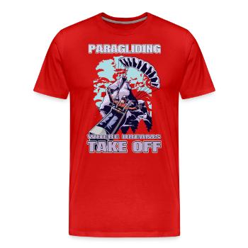 Paragliding – Where Dreams Take Off - Men's Premium Organic T-Shirt - red - Front - Damien (186cm)