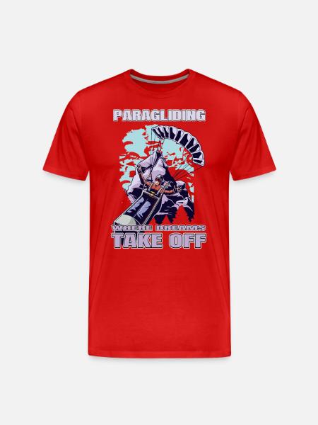 Paragliding – Where Dreams Take Off - Men's Premium Organic T-Shirt - red