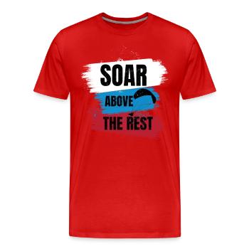 Soar Above the Rest – Paragliding Design - Men's Premium Organic T-Shirt - red - Front - Damien (186cm)