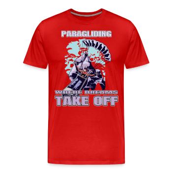 Paragliding: Where Dreams Take Off - Männer Premium Bio T-Shirt - Rot - Vorne - Damien (186cm)