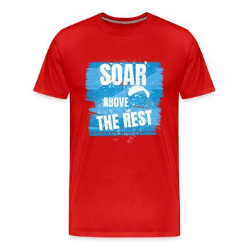 Soar Above the Rest – Paragliding Design - Men's Premium Organic T-Shirt - red - Front - Damien (186cm)