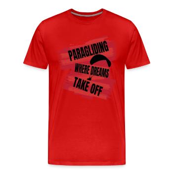 Paragliding – Where Dreams Take Off - Men's Premium Organic T-Shirt - red - Front - Damien (186cm)