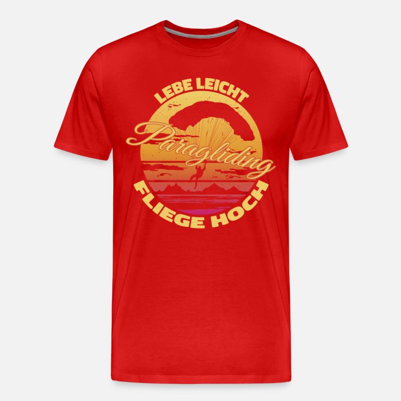 Lebe leicht, fliege hoch - Männer Premium Bio T-Shirt - Rot