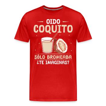 Oido Coquito – Humoristique et spirituel - T-shirt bio Premium Homme - rouge - Devant - Damien (186cm)