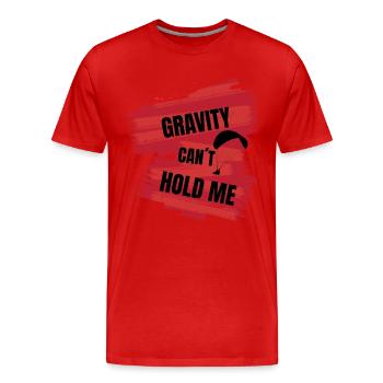 Parapente, La gravité ne me retient pas - Parapente S - T-shirt bio Premium Homme - rouge - Devant - Damien (186cm)