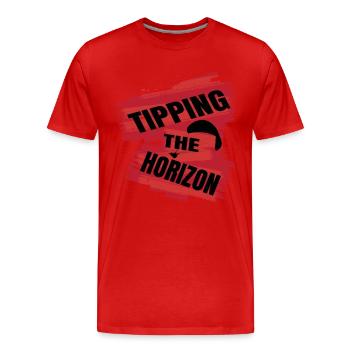 Tipping the Horizon - Paragliding Saying - Men's Premium Organic T-Shirt - red - Front - Damien (186cm)