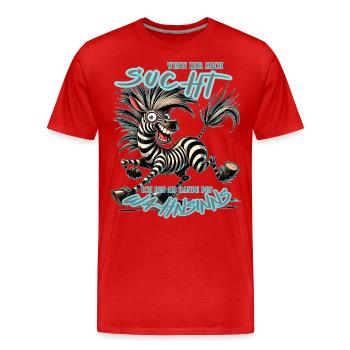 Zebra Wenn ihr mich sucht Wahnsinn - Männer Premium Bio T-Shirt - Rot - Vorne - Damien (186cm)