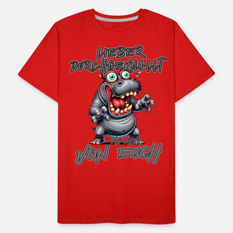 Nilpferd Lieber durchgeknallt als einer von euch Männer Premium Bio T-Shirt