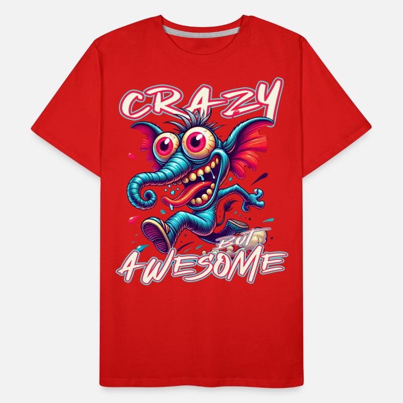 Cute but Crazy Elefant Comic Stil Männer Premium Bio T-Shirt