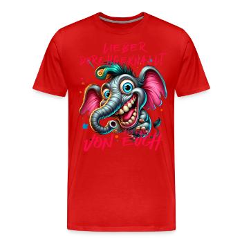 Lieber durchgeknallt als einer von euch – Elefant - Männer Premium Bio T-Shirt - Rot - Vorne - Damien (186cm)