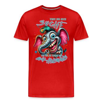Wenn ihr mich sucht ich bin am Rande des Wahnsinns - Männer Premium Bio T-Shirt - Rot - Vorne - Damien (186cm)