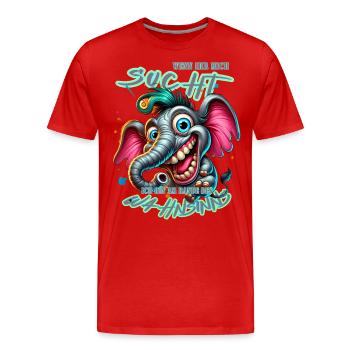 Wenn ihr mich sucht ich bin am Rande des Wahnsinns - Männer Premium Bio T-Shirt - Rot - Vorne - Damien (186cm)
