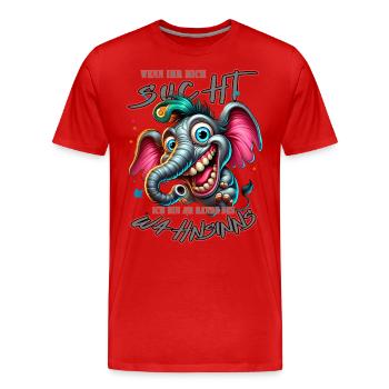 Wenn ihr mich sucht ich bin am Rande des Wahnsinns - Männer Premium Bio T-Shirt - Rot - Vorne - Damien (186cm)