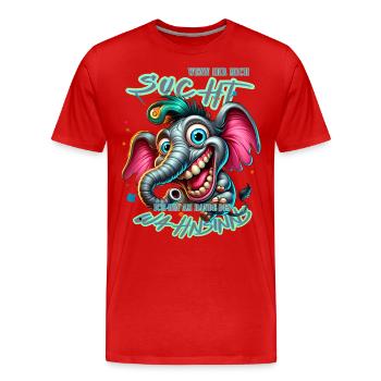 Wenn ihr mich sucht, ich bin am Rande des Wahnsinn - Männer Premium Bio T-Shirt - Rot - Vorne - Damien (186cm)