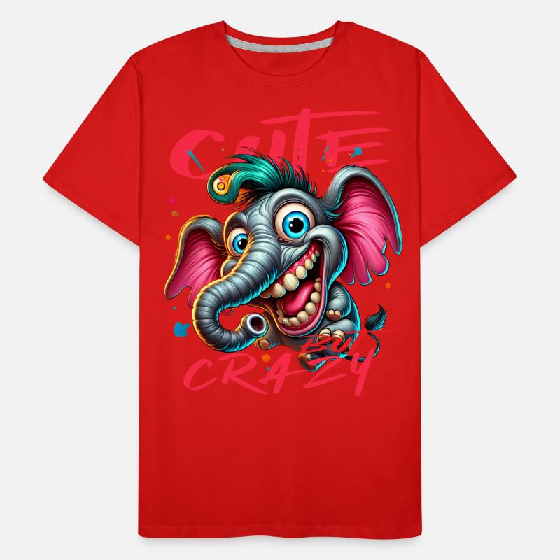 Cute but Crazy Elefant Comic Stil Männer Premium Bio T-Shirt