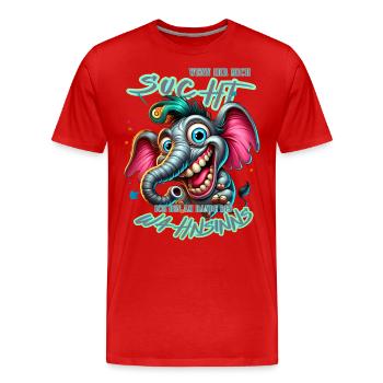 Wenn ihr mich sucht, ich bin am Rande des Wahnsinn - Männer Premium Bio T-Shirt - Rot - Vorne - Damien (186cm)