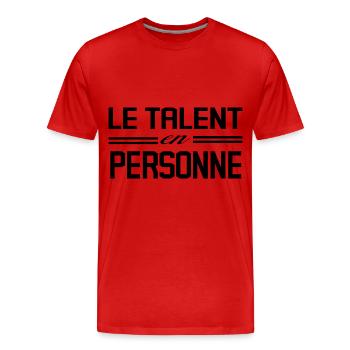 Le Talent En Personne - T-shirt bio Premium Homme - rouge - Devant - Damien (186cm)