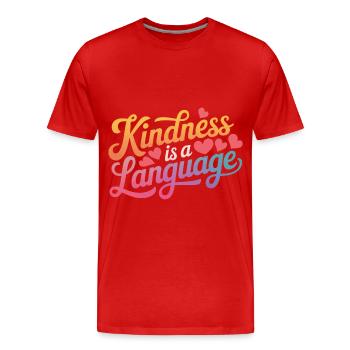 Altruisme Don désintéressé Donner d’école - T-shirt bio Premium Homme - rouge - Devant - Damien (186cm)