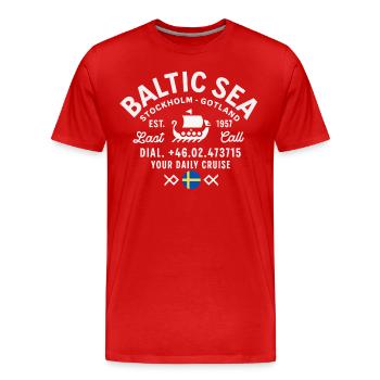 Baltic sea cruise - Men's Premium Organic T-Shirt - red - Front - Damien (186cm)