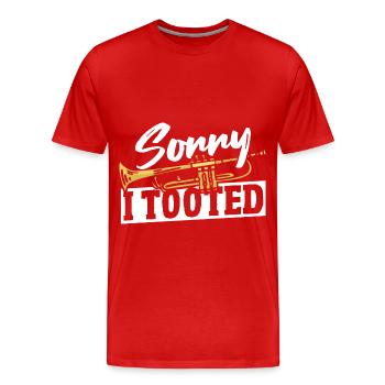 Brass Jazz Brassband Sorry I Tooted Posaune - Männer Premium Bio T-Shirt - Rot - Vorne - Damien (186cm)