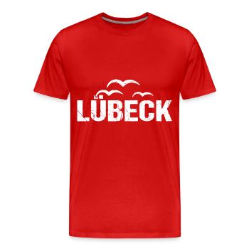 Lübeck Möwen Hansestadt - Männer Premium Bio T-Shirt - Rot - Vorne - Damien (186cm)