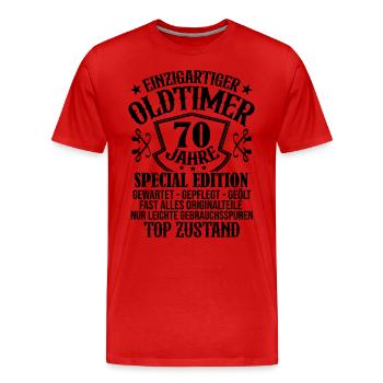 70. Geburtstag Mann 70 Jahre - Männer Premium Bio T-Shirt - Rot - Vorne - Damien (186cm)