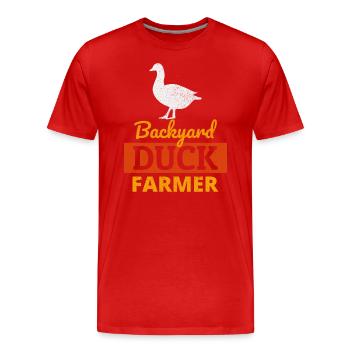 Backyard Duck Farmer Animal Farming Farm Funny - Men's Premium Organic T-Shirt - red - Front - Damien (186cm)