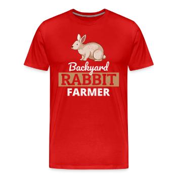 Backyard Rabbit Farmer Animal Farming Farm Funny - Men's Premium Organic T-Shirt - red - Front - Damien (186cm)