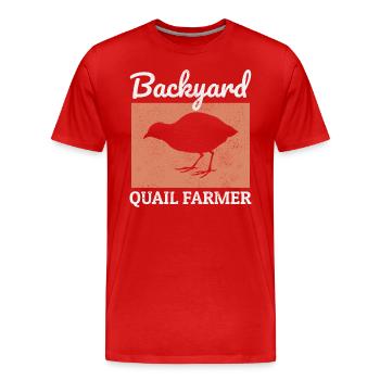 Backyard Farmer Quail Breeding Farming Farm Funny - Men's Premium Organic T-Shirt - red - Front - Damien (186cm)