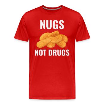 Chicken Nuggets Fast Food Lustiger Spruch - Männer Premium Bio T-Shirt - Rot - Vorne - Damien (186cm)