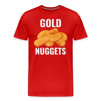 Chicken Nuggets Fast Food Lustiger Spruch - Männer Premium Bio T-Shirt - Rot - Vorne - Damien (186cm)