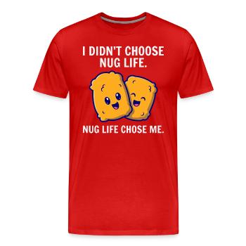 Chicken Nuggets Fast Food Lustiger Spruch - Männer Premium Bio T-Shirt - Rot - Vorne - Damien (186cm)