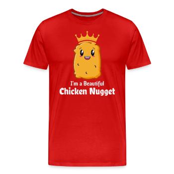 Chicken Nuggets Fast Food Lustiger Spruch - Männer Premium Bio T-Shirt - Rot - Vorne - Damien (186cm)