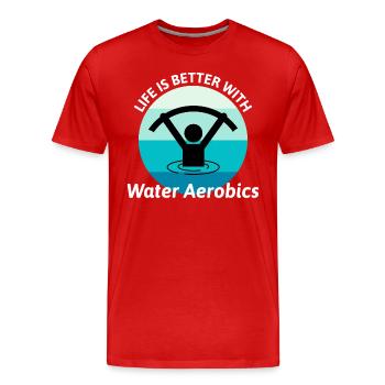 Wassergymnastik Aquatische Fitness Aqua Exercise - Männer Premium Bio T-Shirt - Rot - Vorne - Damien (186cm)
