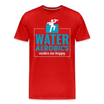 Aquagym Fitness aquatique Aqua Exercice - T-shirt bio Premium Homme - rouge - Devant - Damien (186cm)