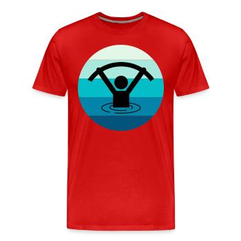 Aquagym Aquagym Fitness aquatique Piscine - T-shirt bio Premium Homme - rouge - Devant - Damien (186cm)
